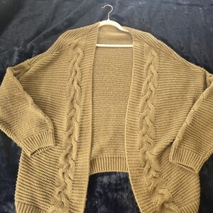 Source Unknown Cable Knit Cardigan - Tan